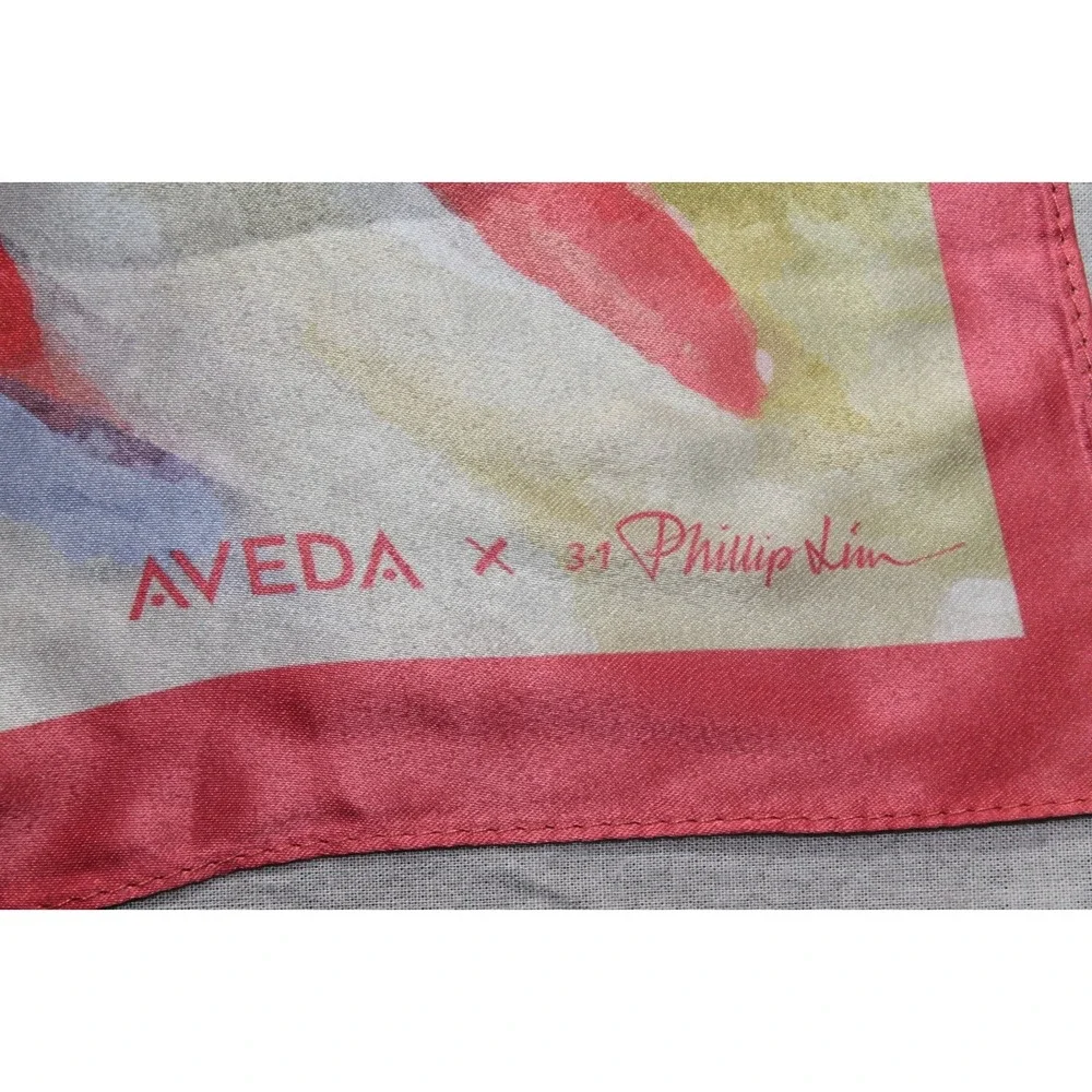 Aveda x 3.1 Phillip Lim Abstract Floral Square Hair Silk Scarf 23.5 Multicolor